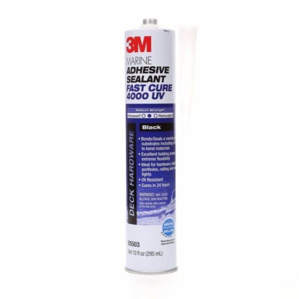 3M™ Keo dính Sealant 4000 UV là chất trám trét một thành phần, cường lực vừa đủ, đóng rắn bằng hơi ẩm, điền đầy khe hở để tạo thành một lớp phủ chắc chắn, linh hoạt và không thấm nước trên nhôm, gỗ, sơn gel và sợi thủy tinh, trở thành sản phẩm rất tốt và phù hợp cho các ứng dụng hàng hải trên hoặc dưới mực nước. Sản phẩm này cung cấp khả năng chống tia cực tím tuyệt vời và cho hiệu suất lâu dài đáng tin cậy.